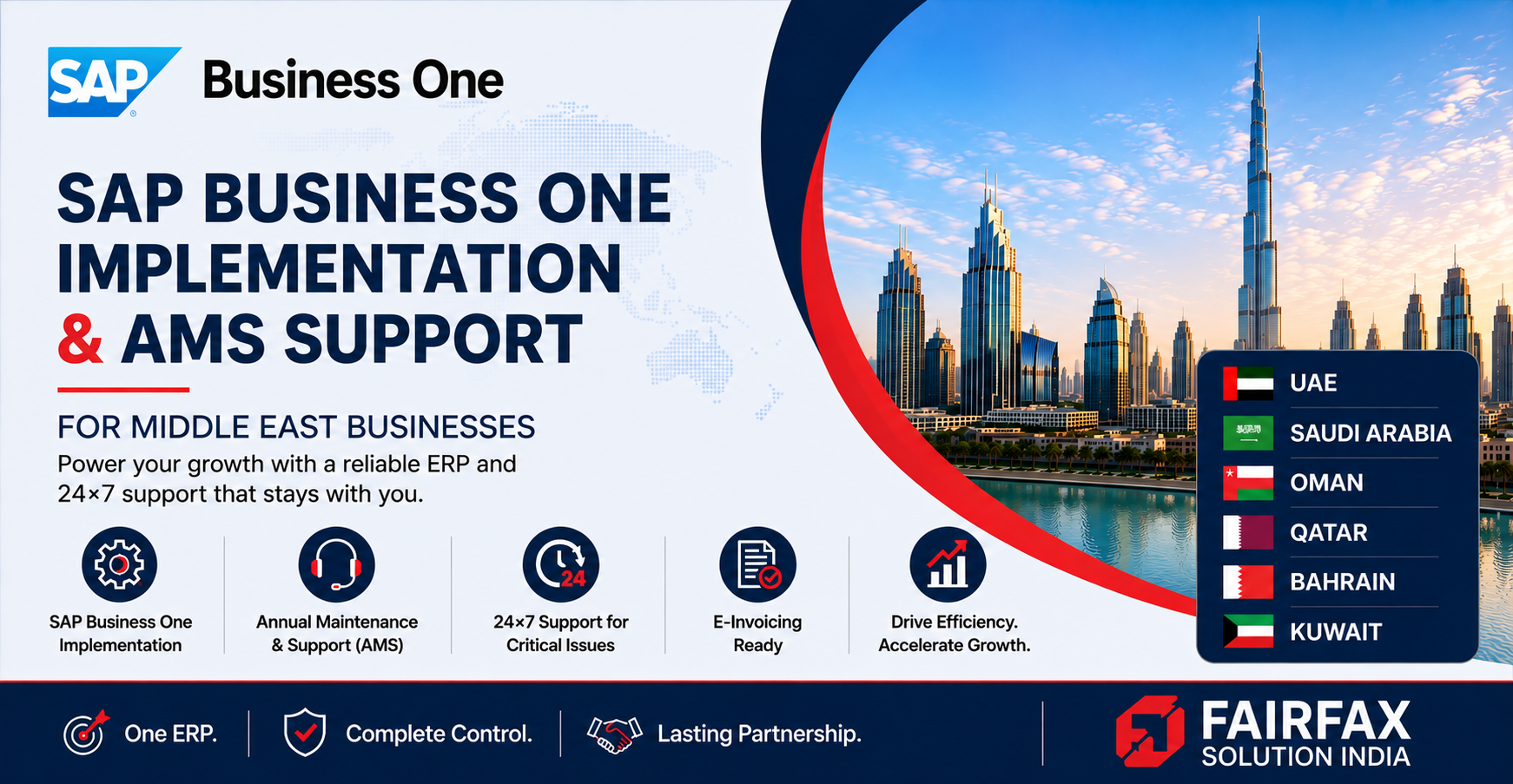 SAP Business One Implementation in the Middle East ERP, E-Invoicing & 24×7 AMS Support